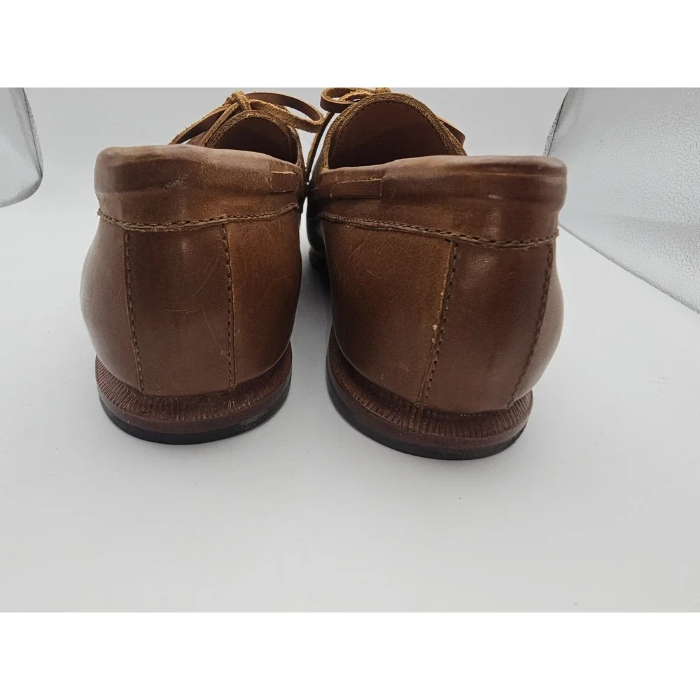 Adelante Shoe Co. Men's The Náutico Leather Boat Shoes Caramel 8 D